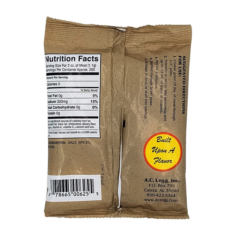 A.C. Legg Old Plantation Seasonings - Pork Sausage Seasoning Blend