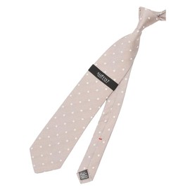 Takakyu 110302813302433 Necktie, 7-fold, 100% Silk, Regular Tie, 3.3 inches (8.5 cm) Wide, Beige, Free Size, Beige 110302813302433, Free size