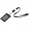 sourcing map Badge Holder 11cm Vertical PU Leather ID Holder