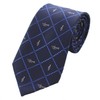 GUSLESON Music Ties for Men Plaid Silk Ties Navy Blue
