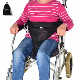 DEEYOTA Mesh Safety Belt for Wheelchairs, Fall Prevention Belt, Nursing Care Belt, Breathable, Wide, Soft, Posture Retention, One-Touch Back Fixation, Easy to Install, For Elderly People, Nursing Care, Restraint
