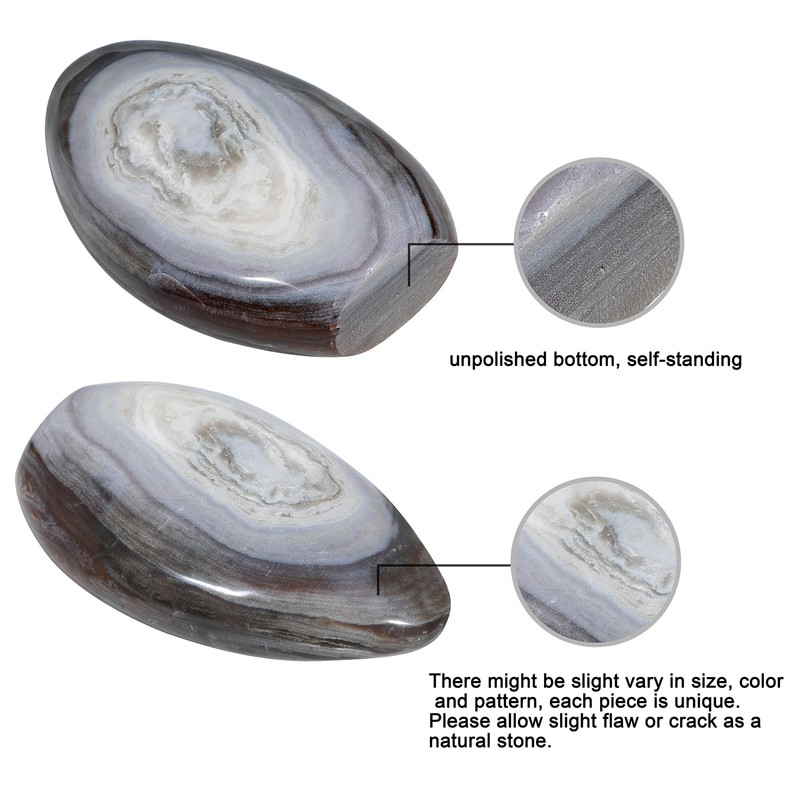 Rockcloud Irregular Ocean Jasper Palm Stones for Positive Energy, Self-Standing
