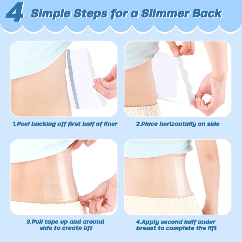 Timgle 30 Pcs Back Lift Tape Smooths Back Fat Instantly