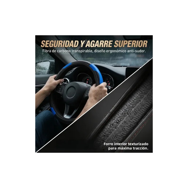 Funda Cubre Volante Deportivo Protector Antiderrapante Auto