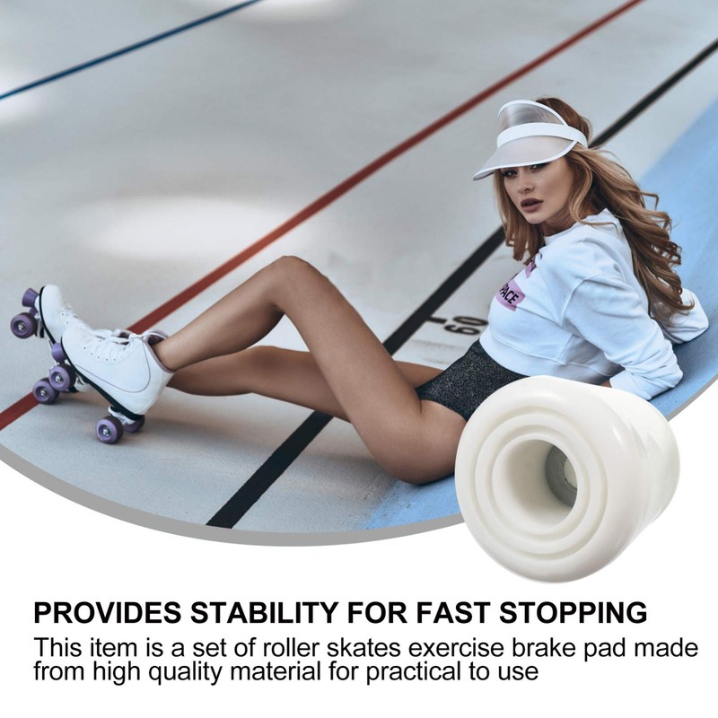 IMIKEYA 4pcs White Rubber Roller Skate Toe Stoppers with Screws