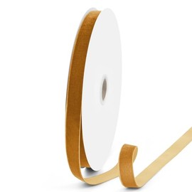 VISPAD 5/8" x 25 Yards Velvet Ribbon, Beige Single Face Velvet Ribbons Perfect for Gift Wrapping, Wedding Party, Christmas Wreath Decoration, Hair Bows Ribbon, Valentine's Day, Bouquet - 1 Roll