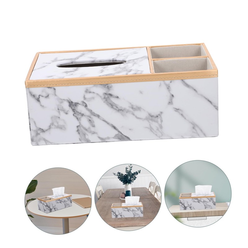 ABOOFAN Nordic Marble Tissue Box Holder Elegant Design for Home