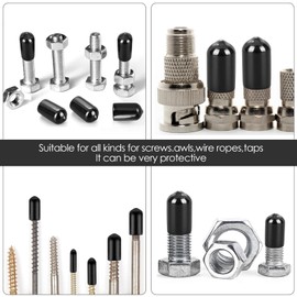 Pack of 180 Rubber End Caps, 2/4/6/8/10/12 mm Protective Caps for Screws Vinyl Round Tube Bolt Cap Flexible Rubber Cap Non-Slip Round Protective Caps
