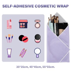 Walking Way Self Adhesive Magic Cloth Makeup Bag, Portable Protective Cosmetic Pouch, Camera Lens Wrap, Travel Organizer for Beauty Essentials, Travel, Gifts & Daily Use (lightpurple, 13.78 inch)