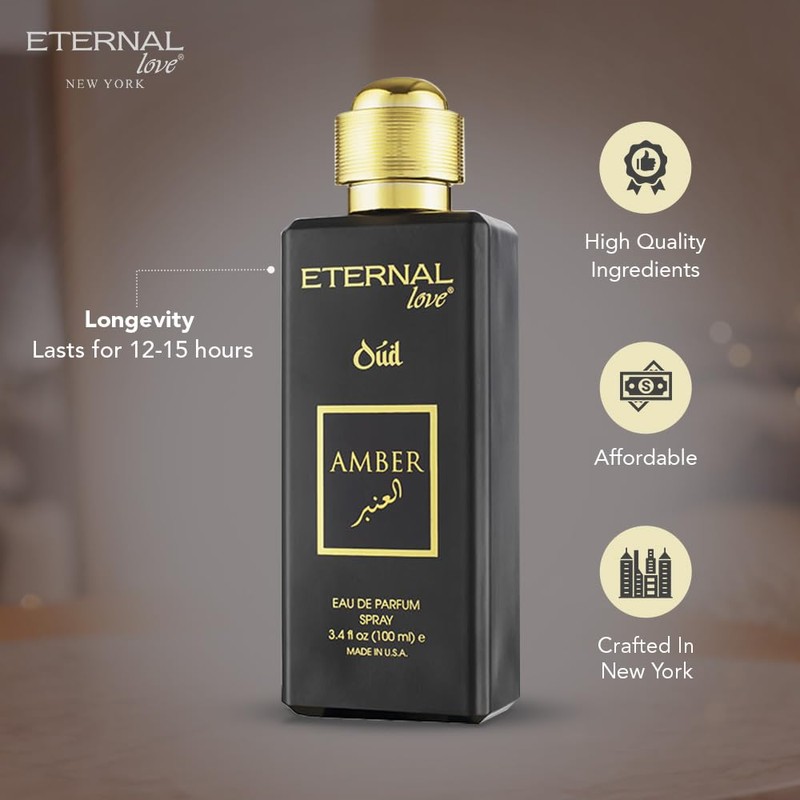 Eternal Love Amber Oud - Long Lasting Unisex Eau de