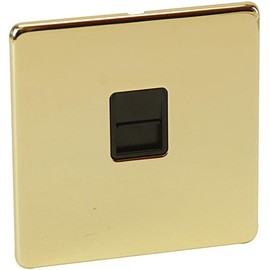 Slave Telephone Socket, Polished Brass BPSCA 7783/PB