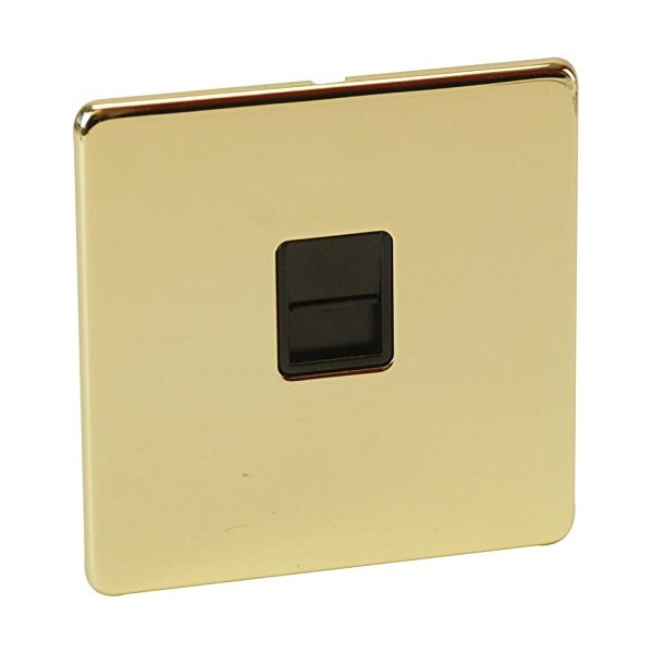 Slave Telephone Socket, Polished Brass BPSCA 7783/PB