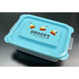 T-world Snoopy Lid and Lid Storage Container, 16.9 fl oz (500 ml), Set of 2, Blue and Orange, Made in Japan