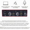 Interfaz de audio USB con preamplificador de micrófono, grabadora mezcladora