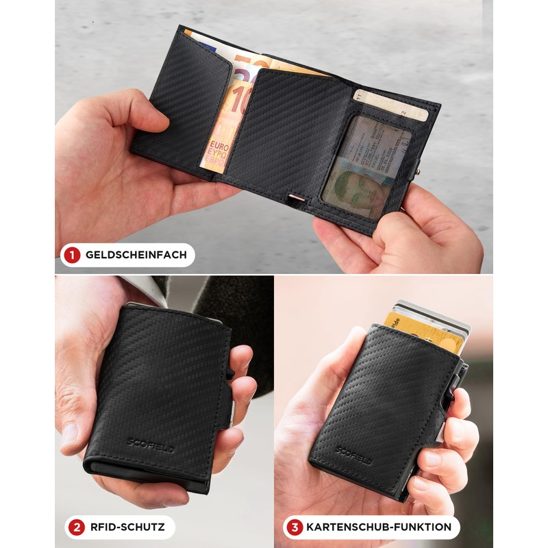 SF SCOFIELD Duality Classic Slim Wallet with Coin Compartment, Men's