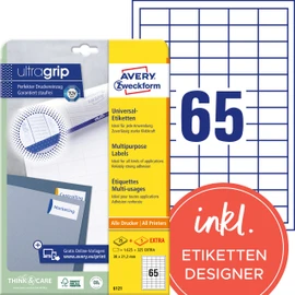 Avery Zweckform 6121 Universal Labels 38 x 21.2 mm 25 Sheets White