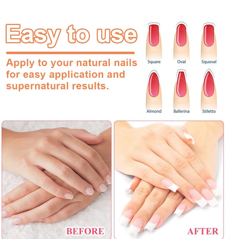 QEDBOJE 140 Pieces Nail Extension Silk Fibreglass Gel Kit False