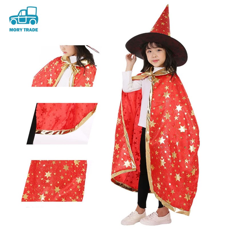 morytrade Cosplay Cloak Hat Set for Kids Witch Wizard Dracula