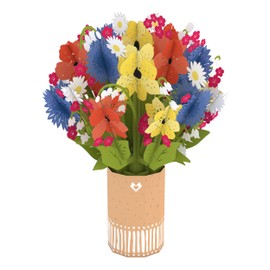 Lovepop® Paper Wildflower Bouquet | Colourful 3D Pop-Up Bouquet Paper Flower Bouquet for Anniversary, Wedding Anniversary, Mother's Day, Thank You | Includes Note Card for Congratulations