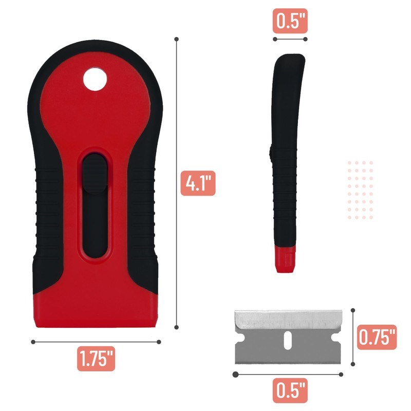 Bates- Razor Blade Scraper Tool Set, 2 Pack, Black &