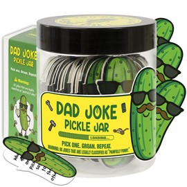 Pickle Dad Joke Jar - 60 Funny Dad Jokes Cards, Father Christmas Gifts, White Elephant Gifts for Adults, Funny Birthday Gift for Husband, Gift for Men, Men Stocking Stuffers