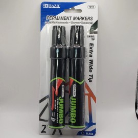 Bazic Jumbo XL Permanent Marker 2 Pack Chisel Point Tip