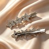 2Pcs Rhinestone Star Hair Clips Silver Accessories Y2K Barrettes