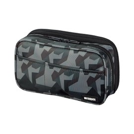 LIHIT LAB Funda con zíper para bolígrafos, Camuflaje Verde, Double: 7.9 x 2.8 x 4.7"