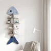 Nautical Fish Bone Wall Shelf, Wooden Coastal Wall Decor with