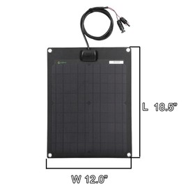 LensunSolar 20W 12V ETFE Black Flexible Solar Panel, Ultrathin Ultra Lightweight, PERC Mono Solar Cells, for Campers, RVs, Boats,Camping, Tent