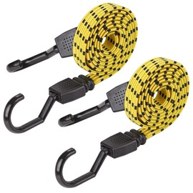 Cartman Ultra 48" Black/Yellow Flat Bungee Cord, 2pk x 48"