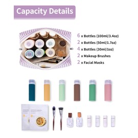 Narwey Makeup Bag, Cosmetic Bag for Women, Toiletry Bag for Women, zz-purple stripes