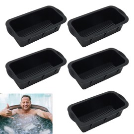 5Pcs Extra Large Ice Block Mold, Silicone Ice Block Molds for Ice Bath Tub, Black Big Ice Cube Molds for Ice Bath, Ice Maker for Cold Plunge or Coolers, Ice Tray Accessories for Ice Bath Chiller
