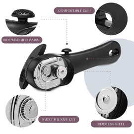 Bellemain Stainless Steel Can Opener – Manual Can Opener For seniors - Ergonomic Smooth edge Can Opener Hand Held Heavy Duty – Easy to use can opener safe cut