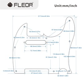 FLEOR 8 Hole TL Pickguard Scratch Plate with Pickguard Screws Set Fit USA/MX Standard TL Style Pickguard Replacement, 3Ply Black