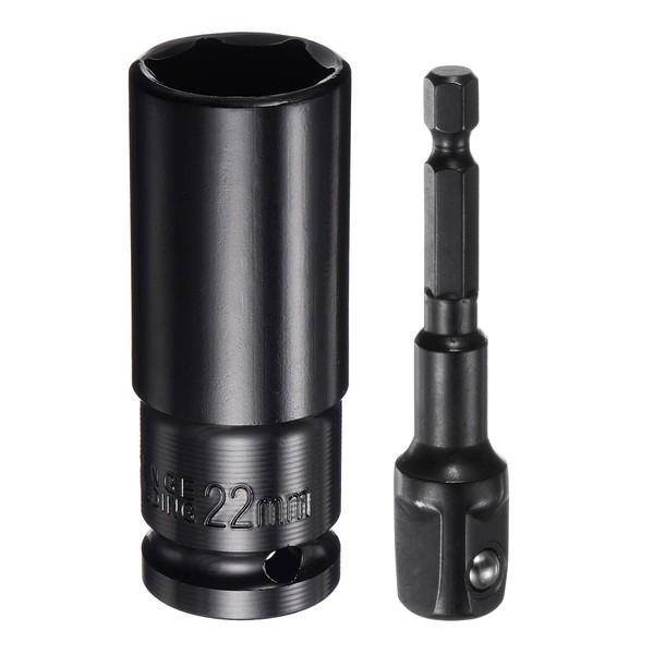 sourcing map 1/2" Drive 22mm 6-Point Deep Sockets 3" Length