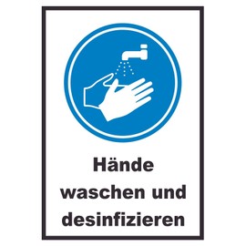 HB print hands wash and disinfect shield