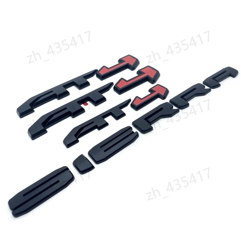 GMC Matte Black RED AT4 HD Emblems Sierra Letters Kit