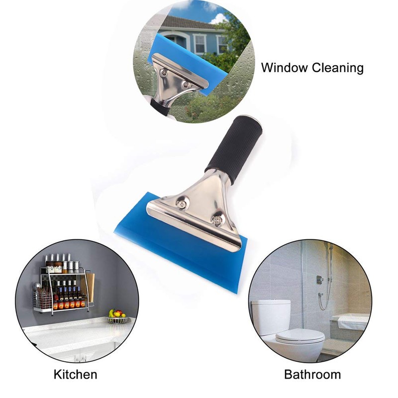 Glass Window Scraper, Water Wiper with Soft Grip Handle and