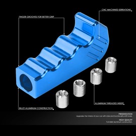 Auto Dynasty Aluminum Gun Handle Pistol Grip Car Manual Transmission Shift Knob Shifter Lever, Universal Fit, Blue