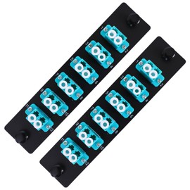 GESD 2PCS 6 Duplex 12 Core LC Adapters LGX Footprint OM3 Fiber Patch Panel Loaded 12 Fiber Ports Couplers Enclosure - LC UPC Blue Compatible with Multimode SingleMode |1.25G/10GB OM1-OM3