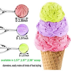 Cookie Scoop Set 3 PCS, with Trigger Large-Medium-Small Size for Kitchen Family Ice Cream Cookie Cupcake Muffin Meatbal multipurpose tainless Steel Ice Cream Scooper