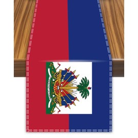 Haiti Table Runner,Haitian Haitians Flag Tablecolth for Dining Home Decor