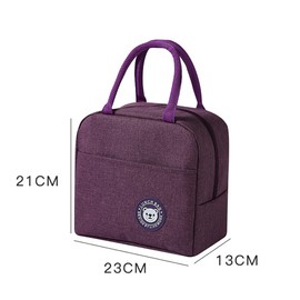 Tongke Insulated Lunch Bag, Portable Thermos Lunch Box Carrier, Double-Layered Insulation, Keeps Food Warm or Cold, for Office, School, and Outdoor Use (Purple)