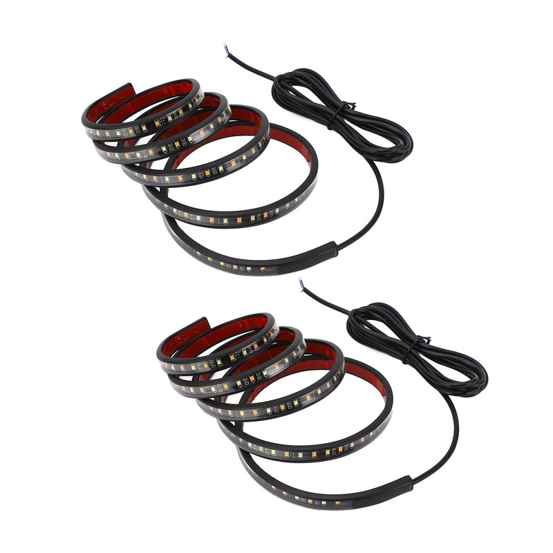 2pcs Running Board LED Lights 800LM White Amber 12V to