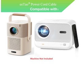 eeTao 6 Feet AC Power Cord Plug Lead Charger Compatible with Yaber Projector T2 L2s Sound by JBL Outdoor Projector Battery Charging Cable Power Supply 100V-240V