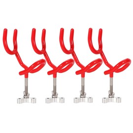 4pcs Sure Grip Steel Boat Rod Holder 20 Degree PVC Coated Steel Wire Fishing Pole Holder (Red)