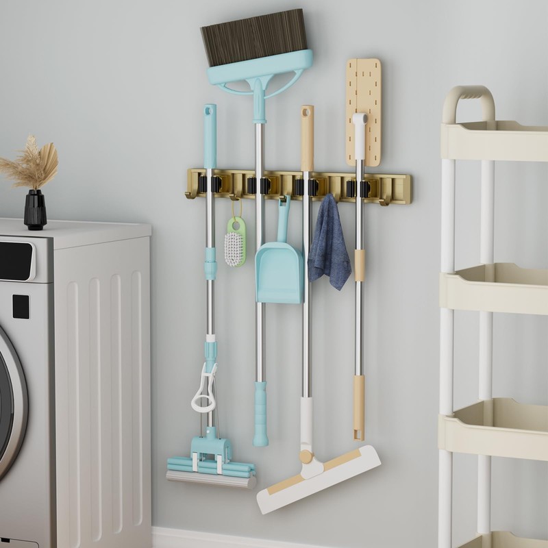 reliahom Broom Holder Wall Mount Mop and Broom Hanger Wall
