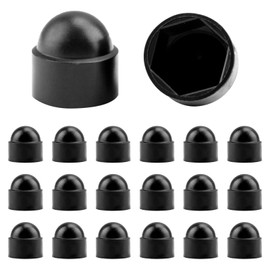 M12 Black Plastic Nut and Bolt, 20 Pcs Hex Nut Cover Dome Screw Caps Covers Hex Bolt Nuts Protection Caps Screw Cap Assortment Kit Bolts Cover Cap for Bolts Hexagon Screws (19mm Spanner)