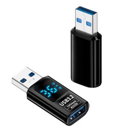 QIANRENON 10Gbps USB Digital Display Adapter Extender 36W USB 3.2 Gen2 Male to Female Charging Detection Connector USB Charge Real Time Monitoring, Support Bi-directional Transfer, 2Pcs